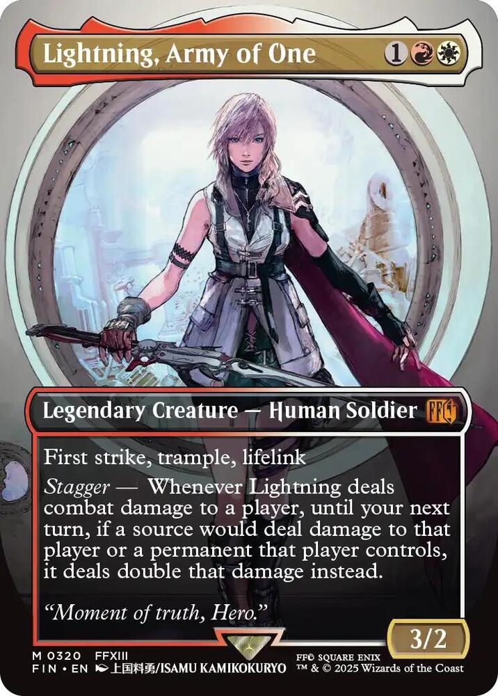 Lightning, Army of One (0320) (Borderless) - FINAL FANTASY (FIN)(Foil)