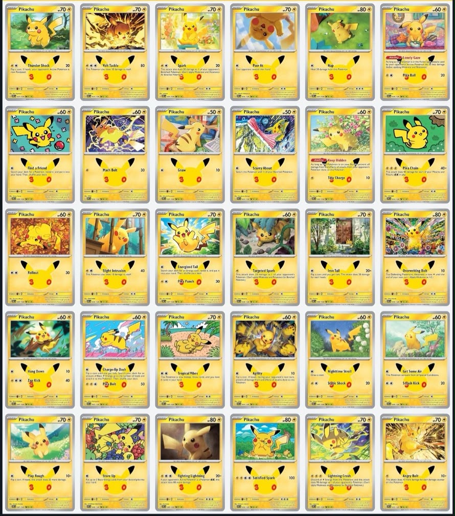 Set De Los 30 Pikachus - ME: 30th Celebration (30C) 