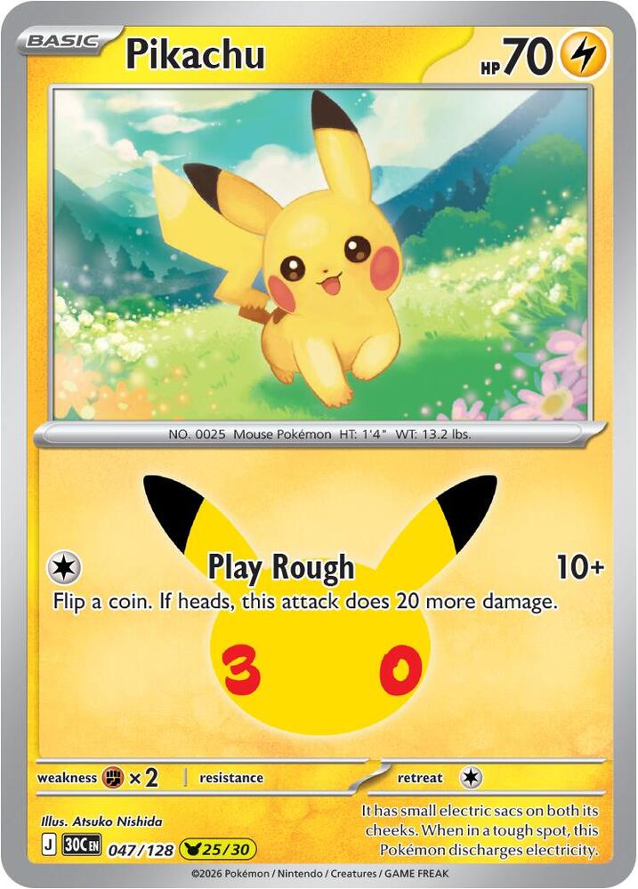 Pikachu - 047/128 - ME: 30th Celebration (30C)
