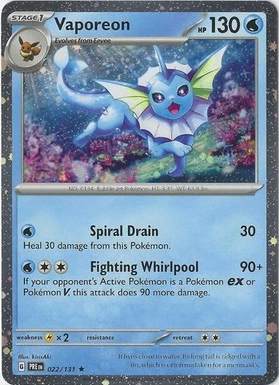 Vaporeon - 022/131 (Cosmos Holo) - Miscellaneous Cards & Products (MCAP)