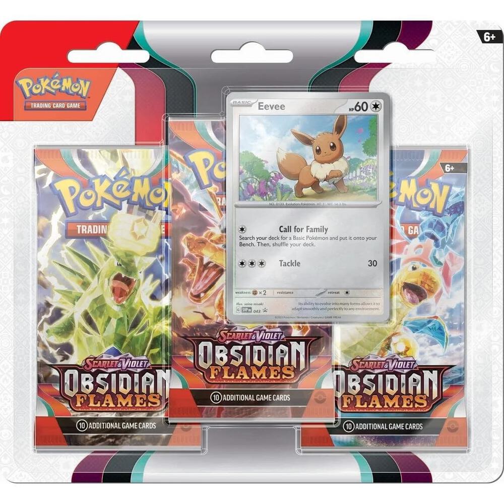 Obsidian Flames 3 Pack Blister [Eevee] - SV03: Obsidian Flames (OBF)