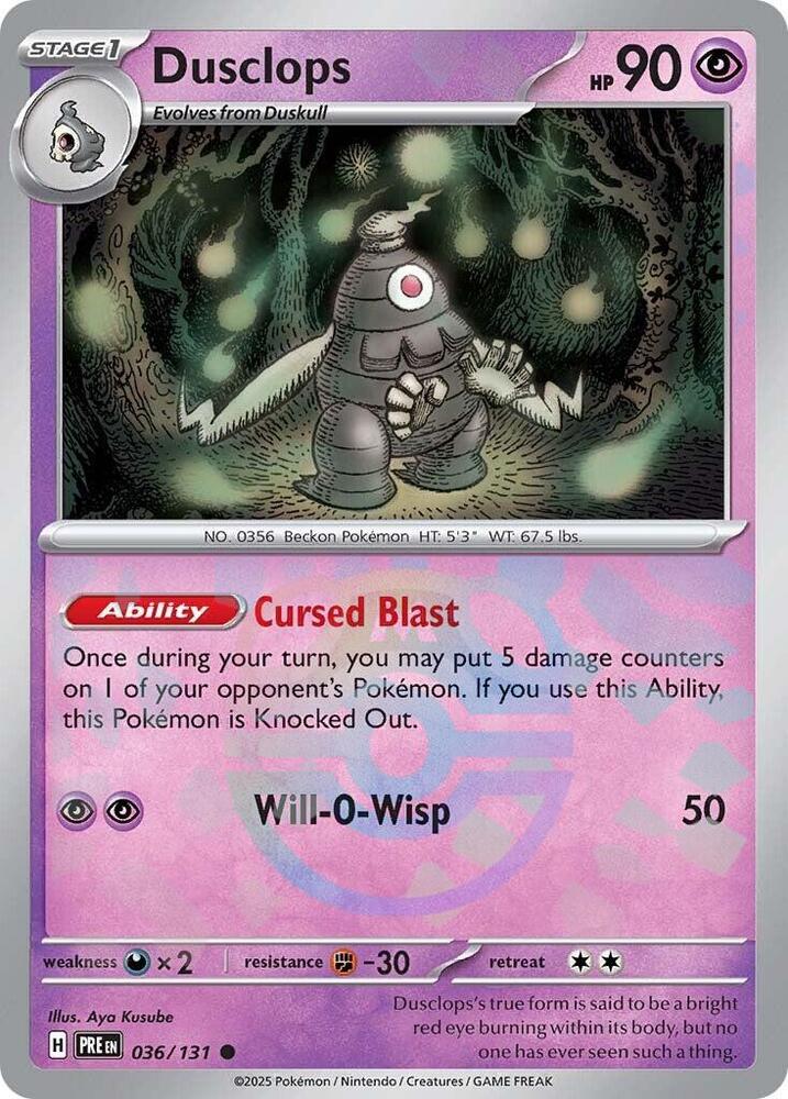Dusclops (Master Ball Pattern) - SV: Prismatic Evolutions (PRE)