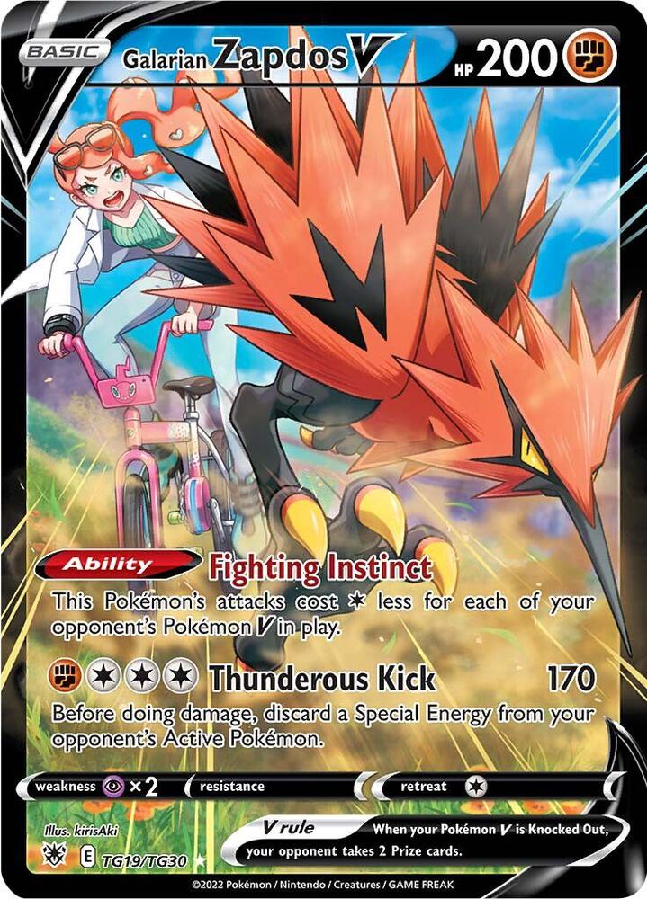 Galarian Zapdos V - SWSH10: Astral Radiance Trainer Gallery TG19/TG30