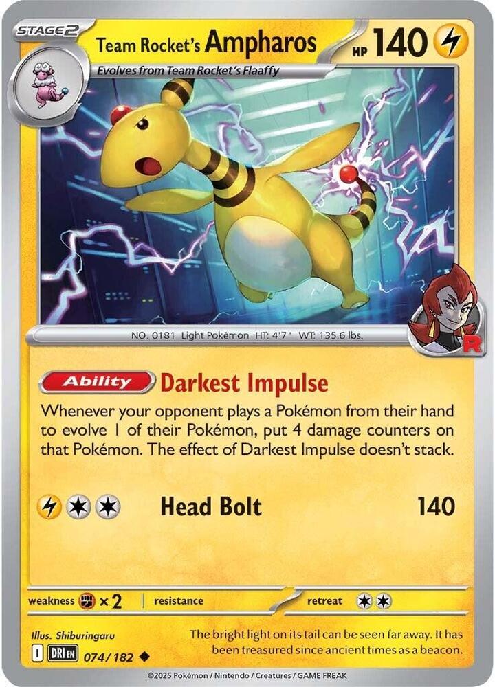 Team Rocket's Ampharos - SV10: Destined Rivals (DRI)