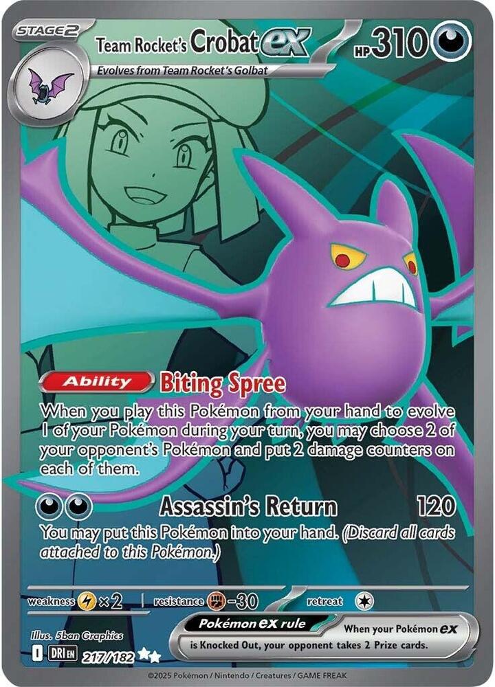 Team Rocket's Crobat ex - 217/182 - SV10: Destined Rivals (DRI)