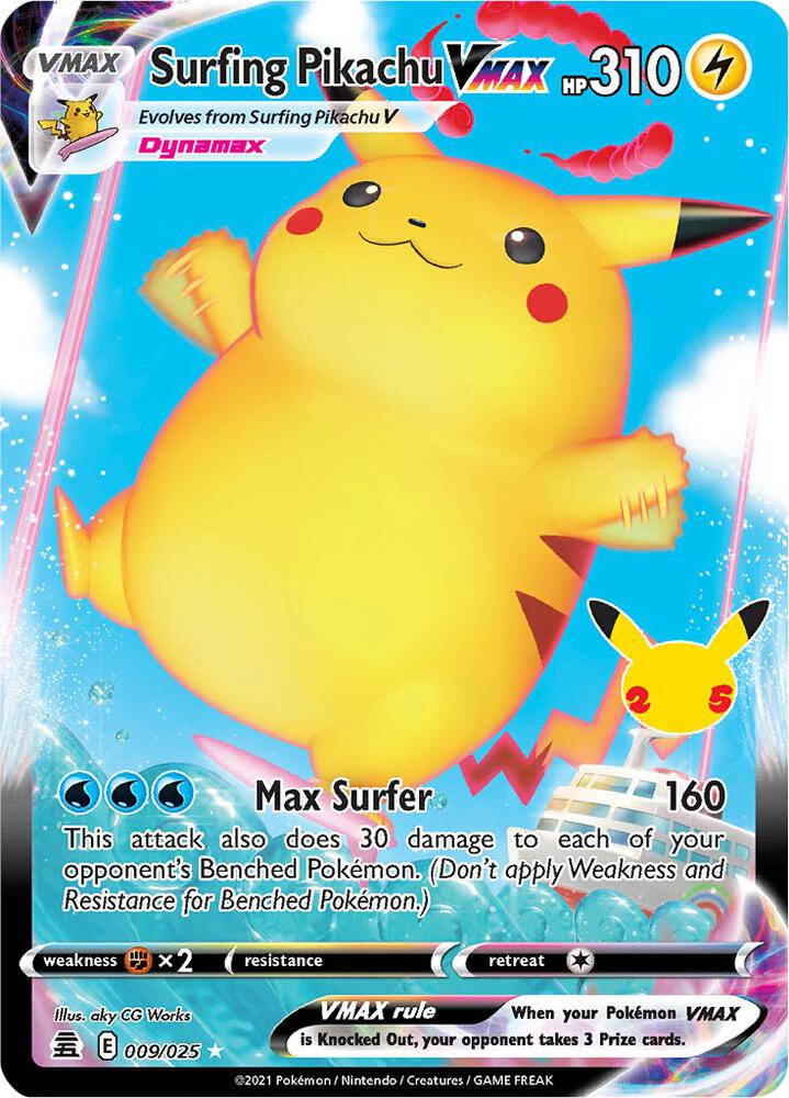 Surfing Pikachu VMAX - Celebrations 009/025