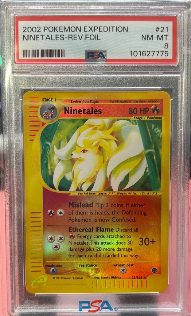 Ninetales (21) - Expedition (EX) PSA8