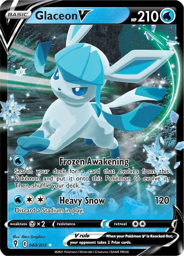 Glaceon V - SWSH07: Evolving Skies 040/203