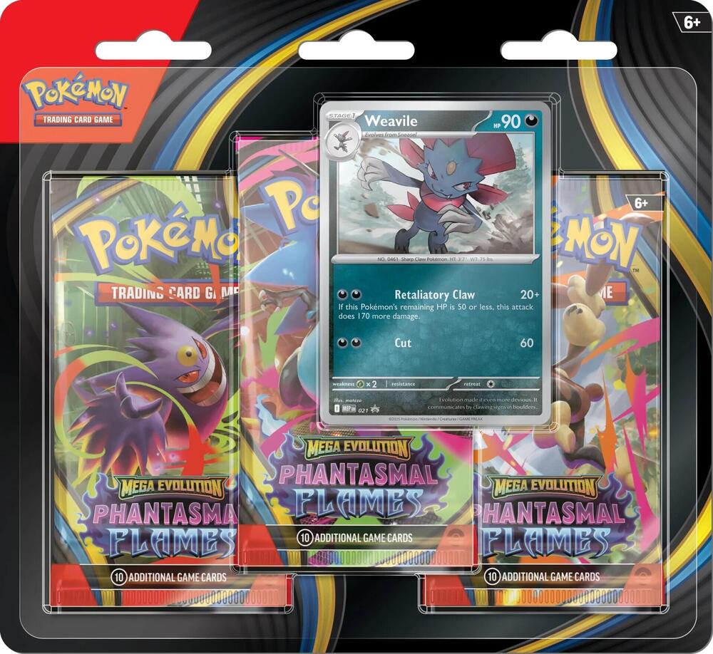 Phantasmal Flames 3 Pack Blister [Weavile] - ME02: Phantasmal Flames (PFL)(Ingles)