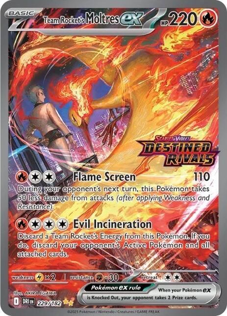 Team Rocket's Moltres ex - 229/182 (Destined Rivals Stamp) - Miscellaneous Cards & Products (MCAP)