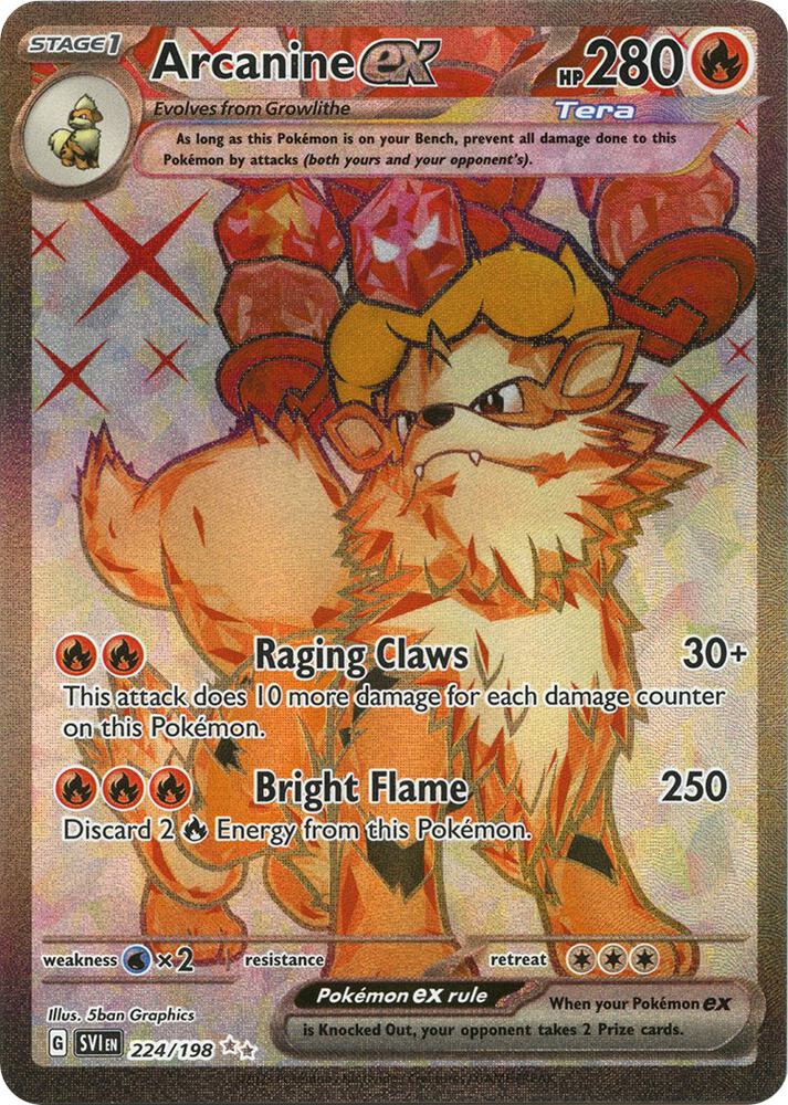 Arcanine ex - 224/198 - SV01: Scarlet & Violet Base Set (SVI)
