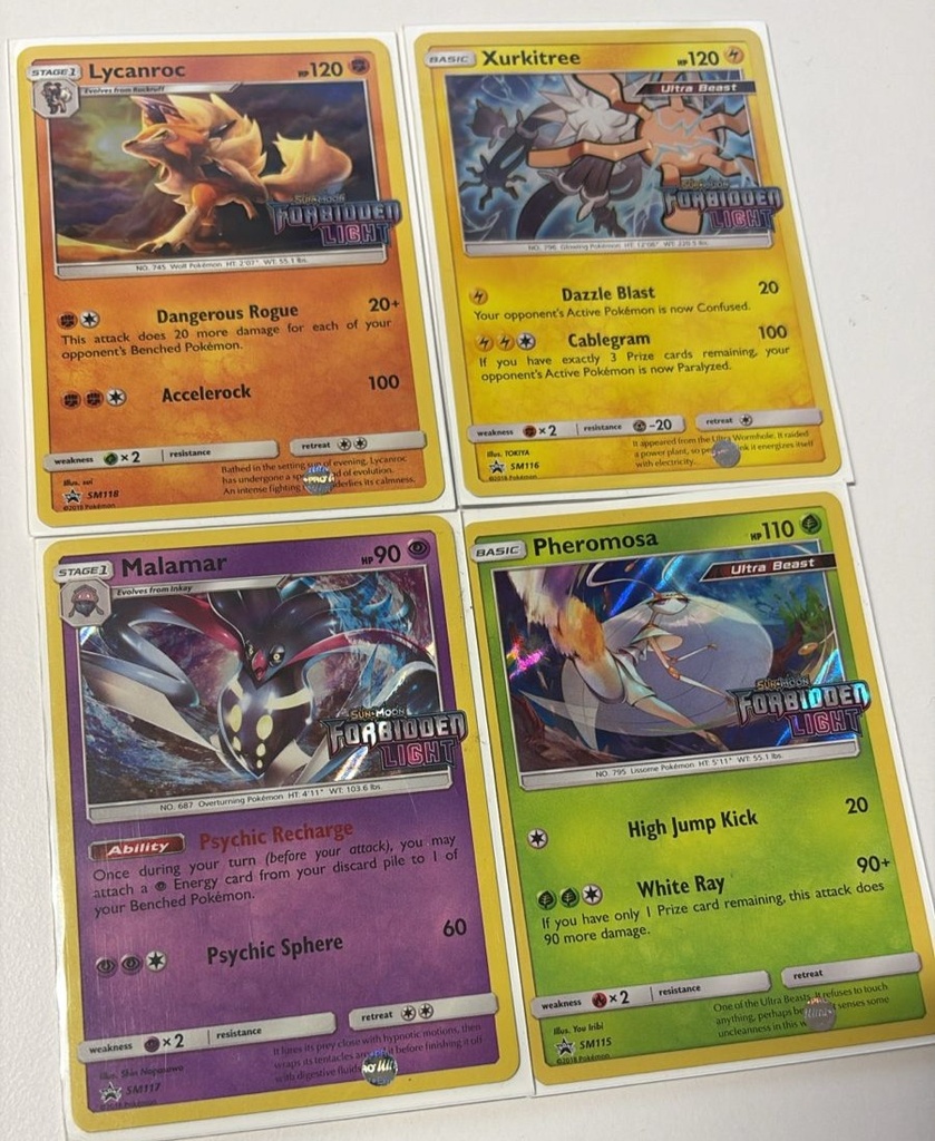 Pheromosa,Xurkitree,Malamar,Lycanroc - SM115,116,117,118 (Prerelease) - SM Promos (SMP)