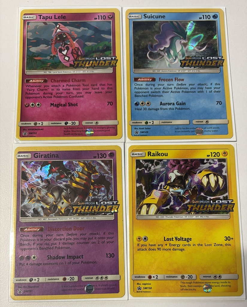 Suicune,Raikou,Giratina,Tapu Lele - SM149,150,151,152 (Prerelease) - SM Promos (SMP)