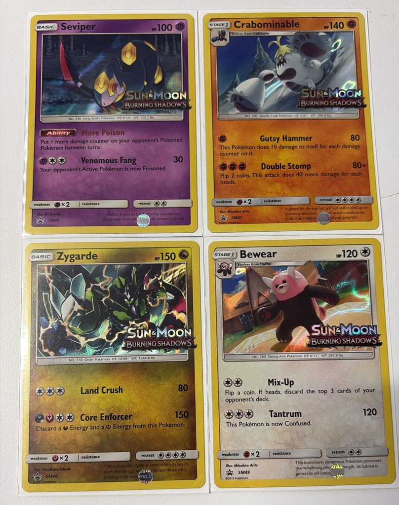 Seviper,Crabominable,Zygarde,Bewear - SM46,47,48,49 (Prerelease) - SM Promos (SMP)