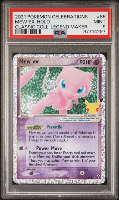 2021 POKEMON CELEBRATIONS CLASSIC COLLECTION #88 MEW EX-HOLO CLASSIC COLL-LEGEND MAKER PSA9