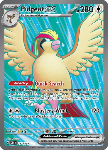 Pidgeot ex - 217/197 - SV03: Obsidian Flames