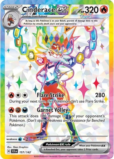 Cinderace ex - 157/142 - SV07: Stellar Crown (SCR)