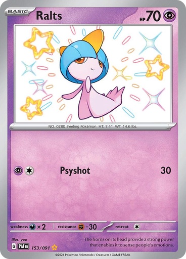 Ralts - 153/091 - SV: Paldean Fates (PAF)