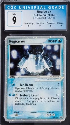 Regice ex - Emerald (EM) CGC 9