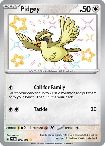 Pidgey - SV: Paldean Fates 196/091