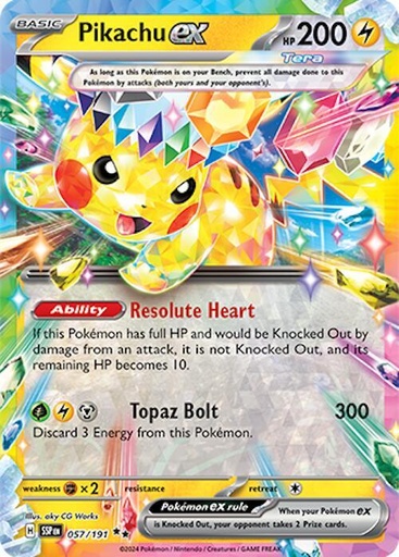 Pikachu ex - 057/191 - SV08: Surging Sparks