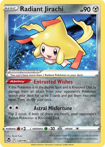 Radiant Jirachi - SWSH12: Silver Tempest 120/195