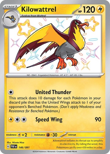Kilowattrel - 146/091 - SV: Paldean Fates (PAF)