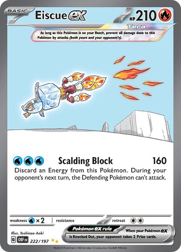 Eiscue ex - 222/197 - SV03: Obsidian Flames (OBF)