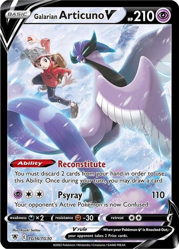 Galarian Articuno V - SWSH10: Astral Radiance Trainer Gallery TG16/TG30