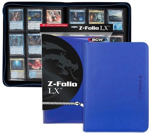Binder BCW Z-Folio - Álbum LX de 9 bolsillos - Azul