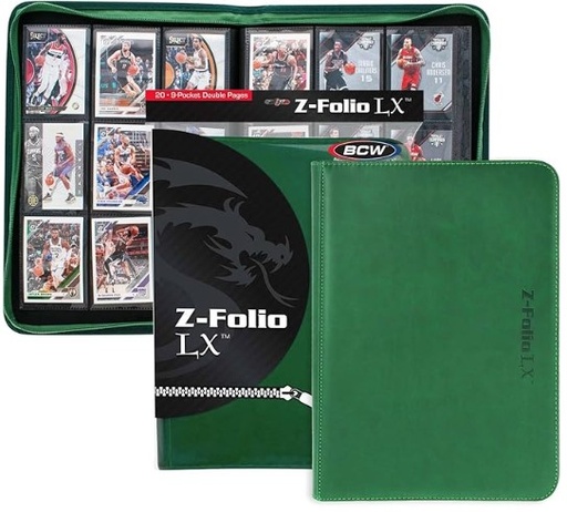 Binder BCW Z-Folio - Álbum LX de 9 bolsillos - Verde