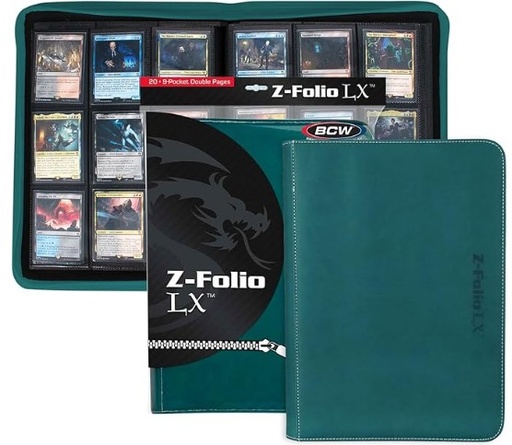 Binder BCW Z-Folio - Álbum LX de 9 bolsillos - Verde Azulado