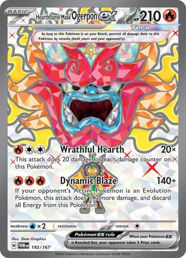 Hearthflame Mask Ogerpon ex - 192/167 - SV06: Twilight Masquerade (TWM)