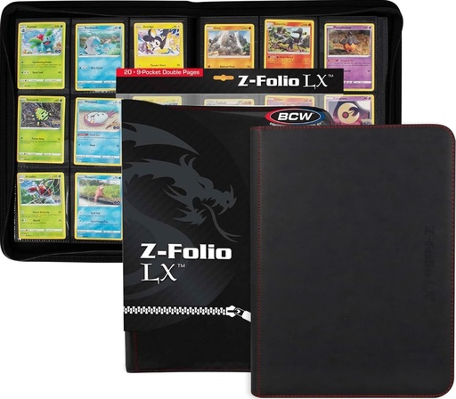 Binder BCW Z-Folio - Álbum LX de 9 bolsillos - Negra