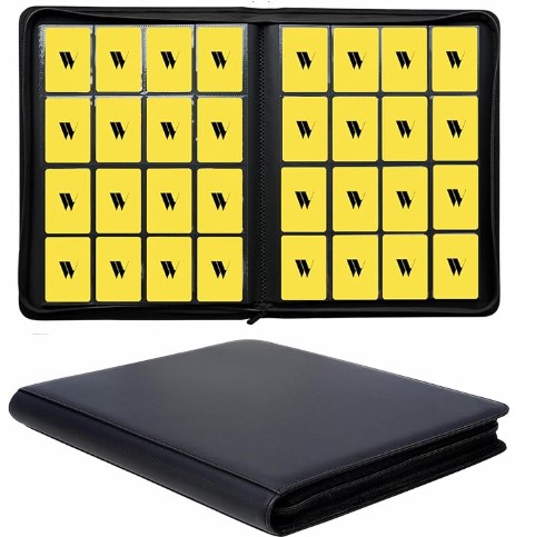 Binder 4 x4  Con Zipper Mas De 1,000 Tarjetas - Negro