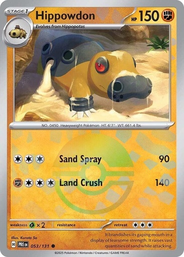 Hippowdon (Poke Ball Pattern) - SV: Prismatic Evolutions (PRE)