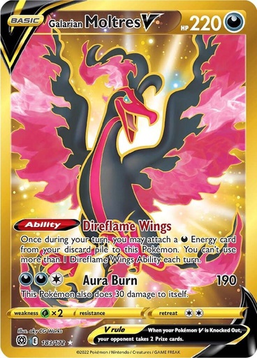 Galarian Moltres V (Secret) - SWSH09: Brilliant Stars (SWSH09)
