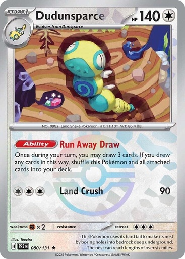 Dudunsparce (Poke Ball Pattern) - SV: Prismatic Evolutions (PRE)