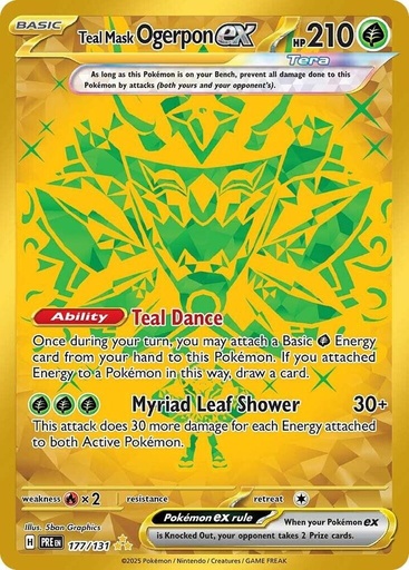 Teal Mask Ogerpon ex - 177/131 - SV: Prismatic Evolutions (PRE)