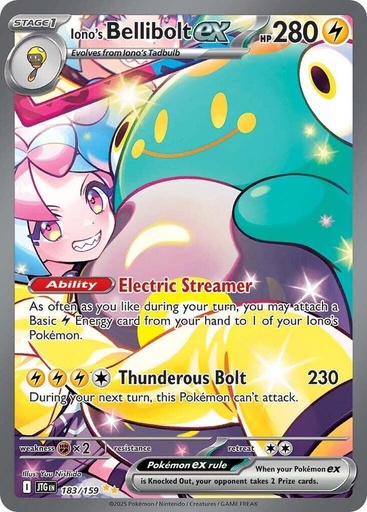 Iono's Bellibolt ex - 183/159 - SV09: Journey Together (JTG)