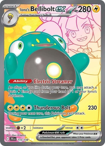 Iono's Bellibolt ex - 172/159 - SV09: Journey Together (JTG)
