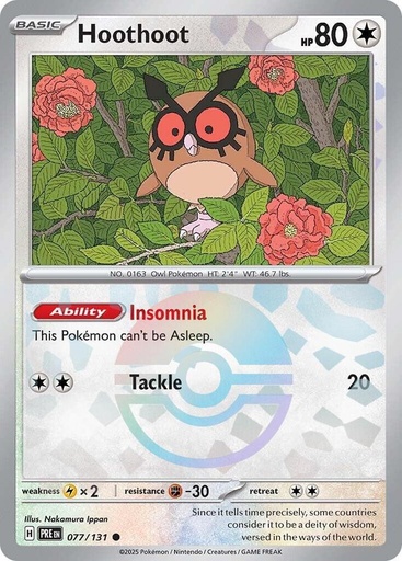 Hoothoot (Poke Ball Pattern) - SV: Prismatic Evolutions (PRE) 