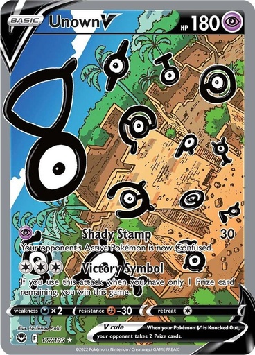 Unown V (Alternate Full Art) - SWSH12: Silver Tempest (SWSH12) 