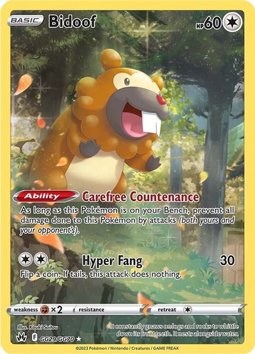 Bidoof - Crown Zenith: Galarian Gallery GG29/GG70