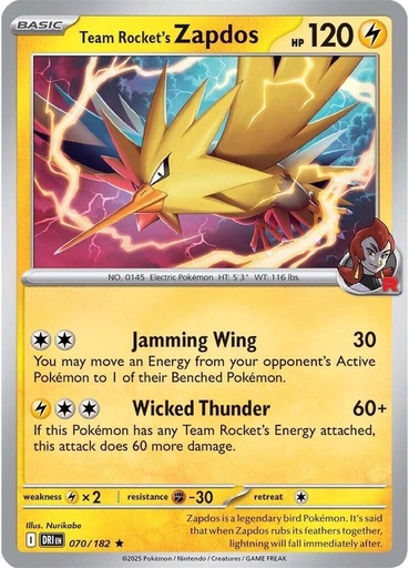 Team Rocket's Zapdos - SV10: Destined Rivals (DRI)
