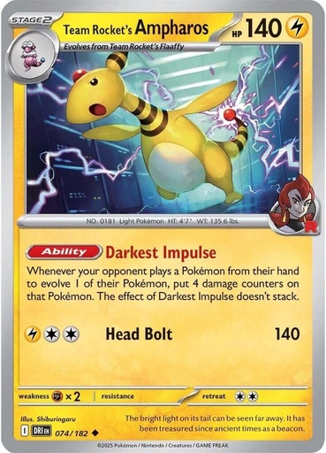 Team Rocket's Ampharos - SV10: Destined Rivals (DRI)