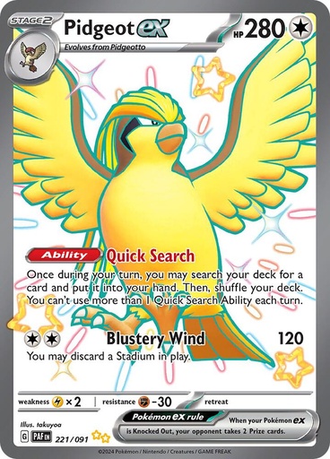 Pidgeot ex - SV: Paldean Fates 221/091