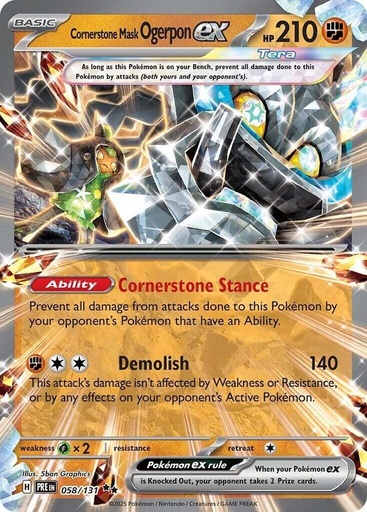 Cornerstone Mask Ogerpon ex - 058/131 - SV: Prismatic Evolutions (PRE)