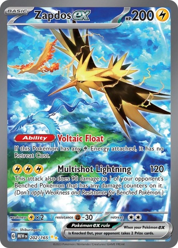 Zapdos ex - 202/165 - SV: Scarlet & Violet 151 (MEW)