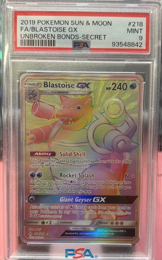 Blastoise GX (Secret) - SM - Unbroken Bonds (SM10) PSA9